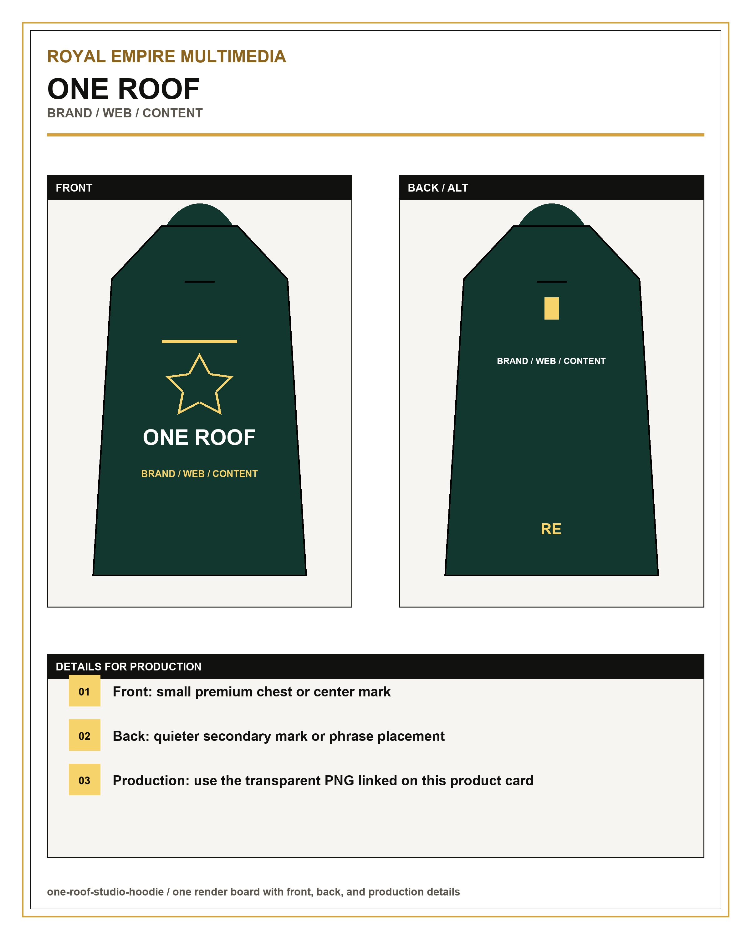 One Roof Studio hoodie render